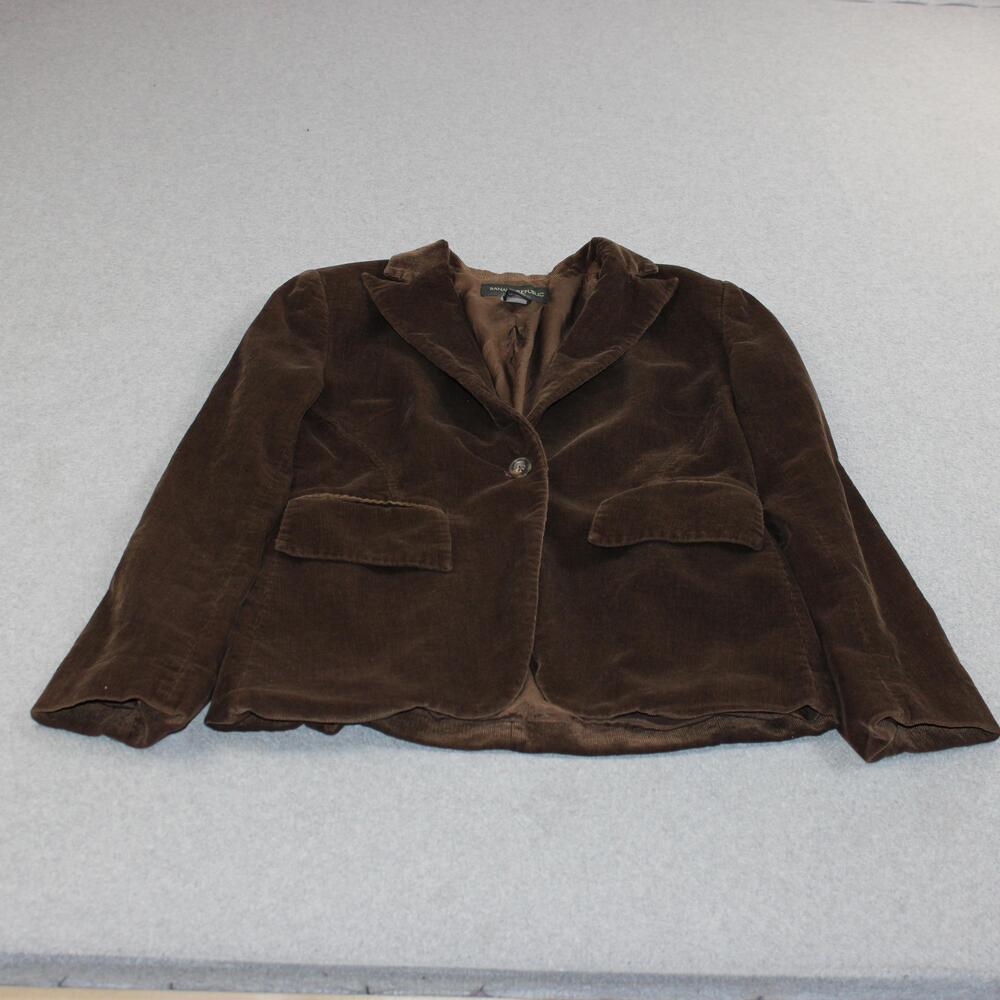 Banana Republic Blazer Women 8 Brown Corduroy One Button Jacket Office READ